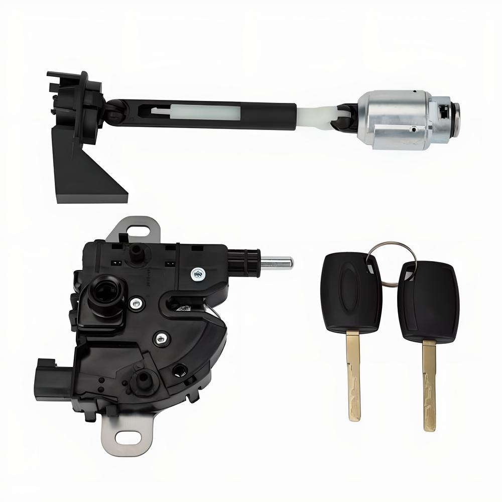 Car Front Bonnet Hood Release Lock Cylinder Assembled Repair Kit Set Latch With 2 Same Keys For Ford Focus C-MAX 3M5116700BC